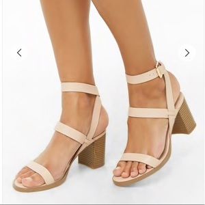 F21 strappy block heel sandals